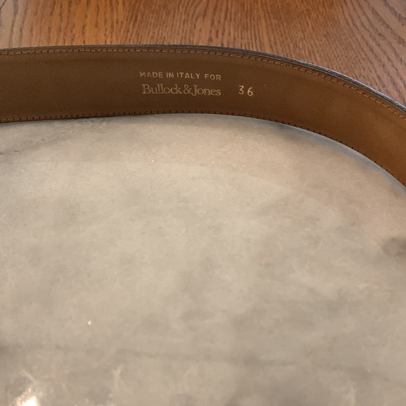 Bullock and Jones belt solid brass buckle size 36 quiet luxury accessory item - Picture 3 of 11